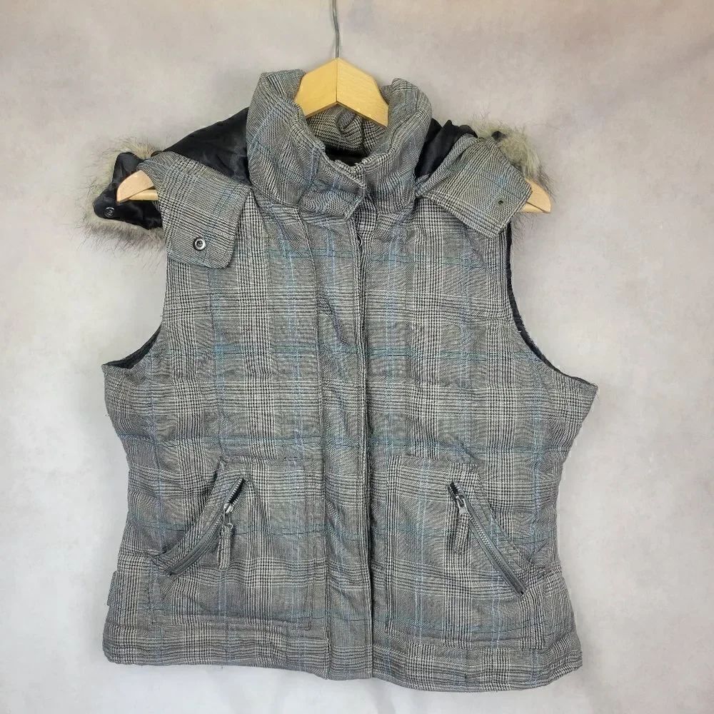 Aeropostale Puffer Vest Down/Feather Fill Removable Faux Fur Size Youth XL